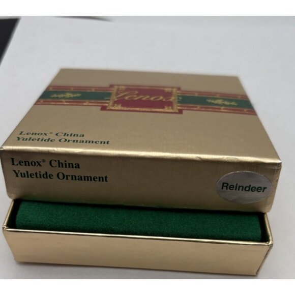 LENOX Reindeer Yuletide Christmas Ornament 1987 Rare Collector Piece - Picture 3 of 4